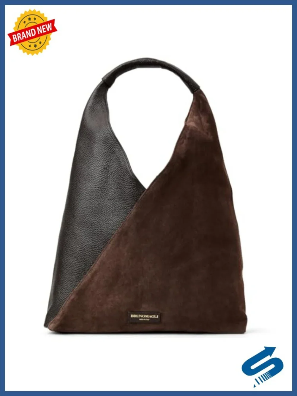 Italian Suede Hobo Bag with Magnetic Closure